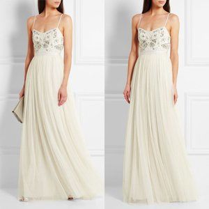 Needle & Thread Embellished Satin Crepe Tulle Gown